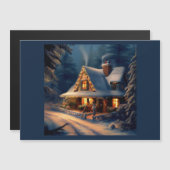 Weihnachts-Hütte 1 Magnetkarte (Vorne/Hinten)