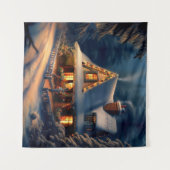 Weihnachts-Hütte 1 Wandteppich (Vorderseite (Horizontal))