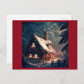 Weihnachts-Hütte 2 Feiertagspostkarte (Vorne/Hinten)