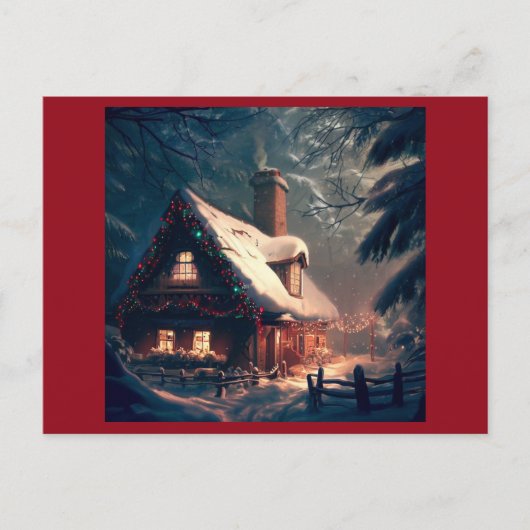 Weihnachts-Hütte 2 Feiertagspostkarte (Vorderseite)