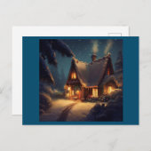 Weihnachts-Hütte 4 Feiertagspostkarte (Vorne/Hinten)