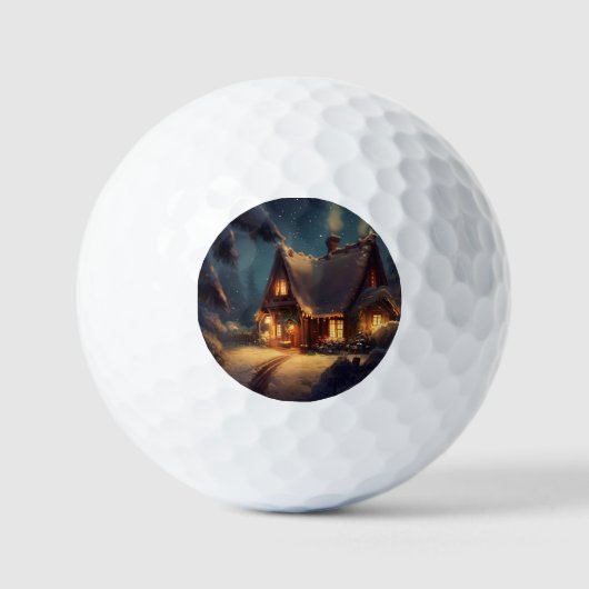 Weihnachts-Hütte (4) Golfball (Vorderseite)