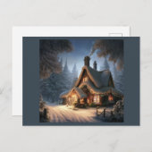Weihnachts-Hütte 5 Feiertagspostkarte (Vorne/Hinten)