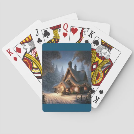 Weihnachts-Hütte (5) Spielkarten (Rückseite)