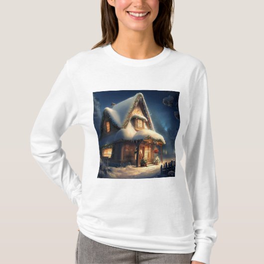 Weihnachts-Hütte 6 T-Shirt (Vorderseite)