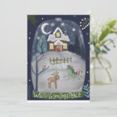 Weihnachts-Hütte Feiertagskarte (Stehend Vorderseite)