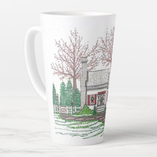 Weihnachts-Hütte Große Latte Tasse (Linke Ecke)