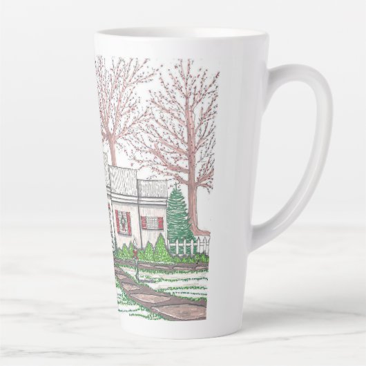 Weihnachts-Hütte Große Latte Tasse (Rechts)