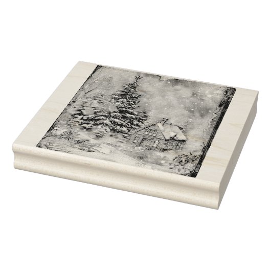 Weihnachts-Hütte Gummistempel (Stempel)