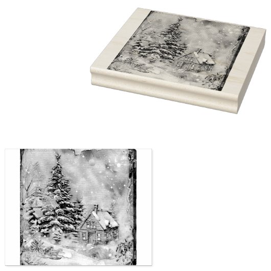 Weihnachts-Hütte Gummistempel (Stempel)