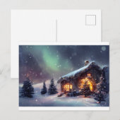 Weihnachts-Hütte im Schnee Postkarte (Vorne/Hinten)