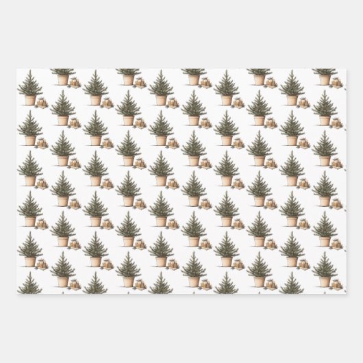 Weihnachts-Hyge-Wrapping Paper Flat Sheet Set 3 Geschenkpapier Set (Vorderseite)