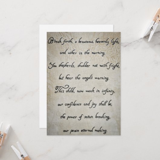 Weihnachts-Hymne-Weihnachtskarte Karte (Vorderseite/Rückseite Beispiel)