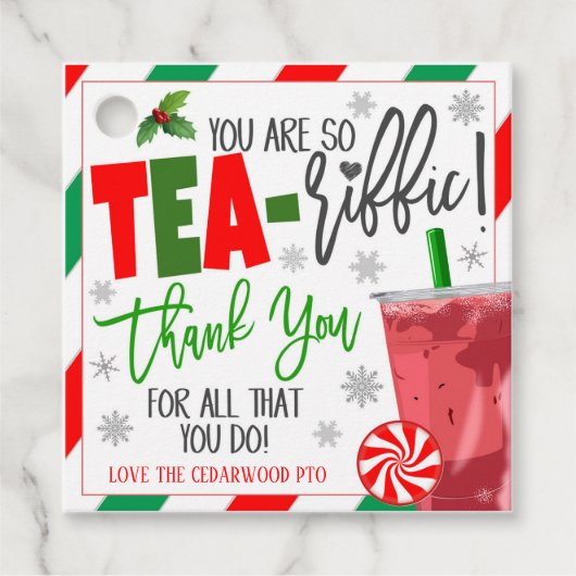 Weihnachts-Iced Tea-Geschenketiketten Geschenkanhänger (Vorderseite)