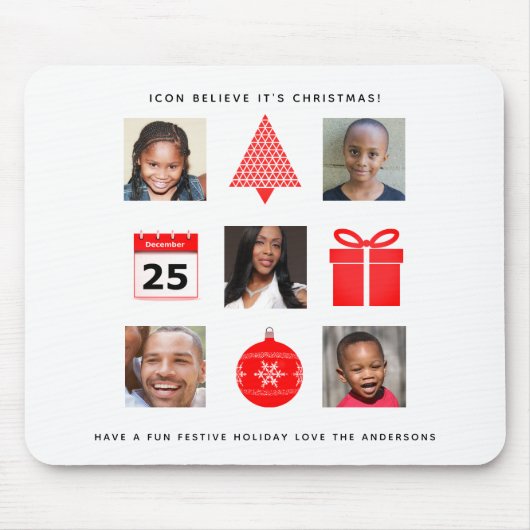 Weihnachts-ICON-FOTO-COLLAGE - Modern halten Mousepad (Vorne)