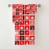 Weihnachts Icon Red Squares Holiday Art Classic Badhandtuch Set (Insitu)