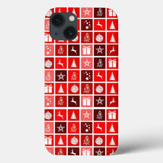Weihnachts Icon Red Squares Holiday Art Classic Case-Mate iPhone Hülle (Rückseite)
