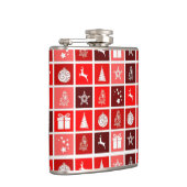 Weihnachts Icon Red Squares Holiday Art Classic Flachmann (Rechts)