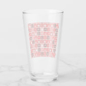 Weihnachts Icon Red Squares Holiday Art Classic Glas (Rückseite)