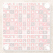 Weihnachts Icon Red Squares Holiday Art Classic Glasuntersetzer (Rückseite)