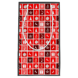 Weihnachts Icon Red Squares Holiday Art Classic Kleine Geschenktüte
