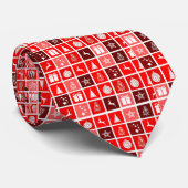 Weihnachts Icon Red Squares Holiday Art Classic Krawatte (Gerollt)