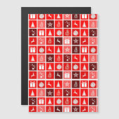 Weihnachts Icon Red Squares Holiday Art Classic Magnetkarte (Vorne/Hinten)