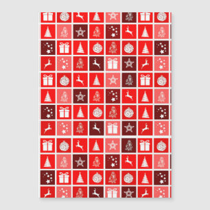 Weihnachts Icon Red Squares Holiday Art Classic Magnetkarte