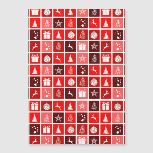 Weihnachts Icon Red Squares Holiday Art Classic Magnetkarte (Vorderseite)