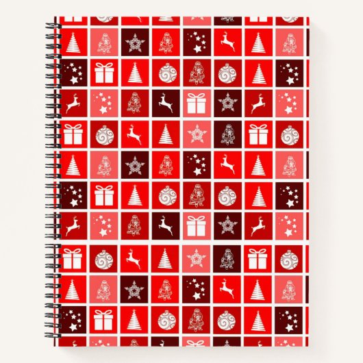 Weihnachts Icon Red Squares Holiday Art Classic Notizblock (Vorderseite)