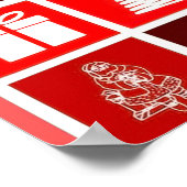 Weihnachts Icon Red Squares Holiday Art Classic Poster (Ecke)