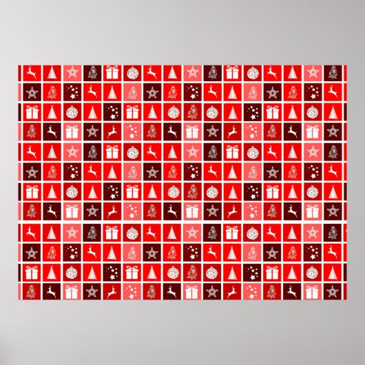 Weihnachts Icon Red Squares Holiday Art Classic Poster (Vorne)
