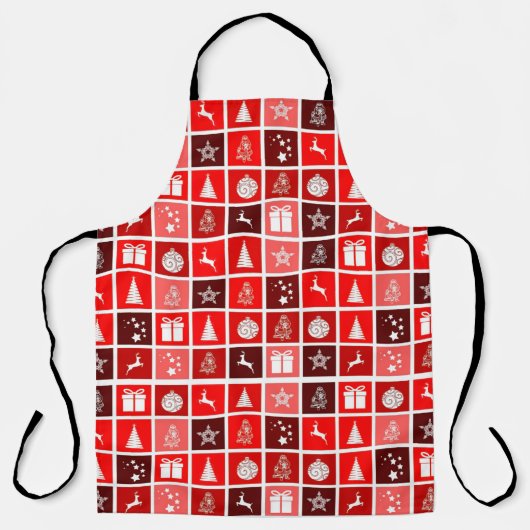 Weihnachts Icon Red Squares Holiday Art Classic Schürze (Vorderseite)