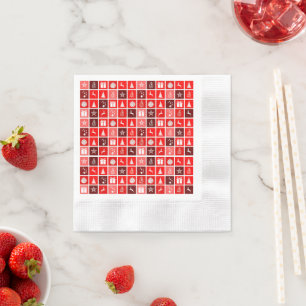 Weihnachts Icon Red Squares Holiday Art Classic Serviette