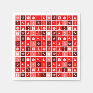 Weihnachts Icon Red Squares Holiday Art Classic Serviette