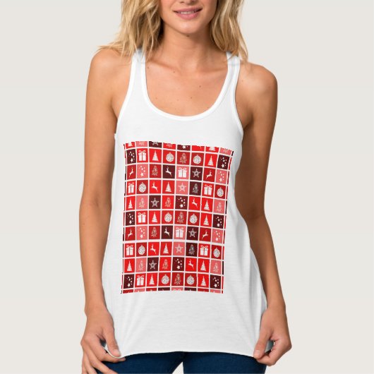 Weihnachts Icon Red Squares Holiday Art Classic Tank Top (Vorderseite)
