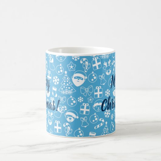 Weihnachts Icons Blue Santa Elf Snowman Festival Kaffeetasse (Mittel)