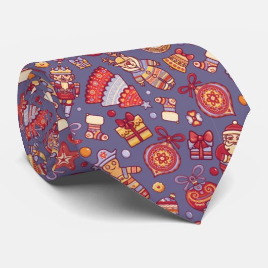 Weihnachts-Icons Design Feeling Nutcracker Santa Krawatte (Gerollt)