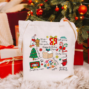 Weihnachts Icons Feiertag Jahreszeit Festlich Nied Tragetasche