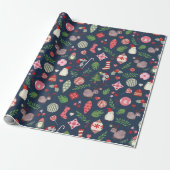Weihnachts-Icons-Wrap-Papier  Geschenkpapier (Ungerollt)