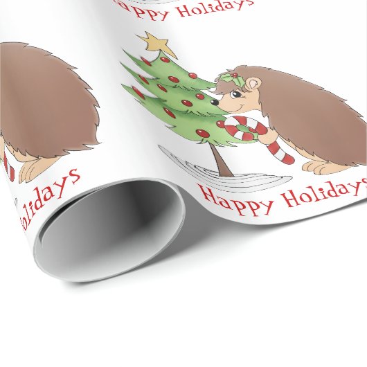 Weihnachts-Igel Geschenkpapier (Rolleneckpunkt)