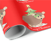 Weihnachts-Igel Geschenkpapier (Rolleneckpunkt)