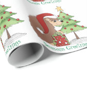 Weihnachts-Igel Geschenkpapier (Rolleneckpunkt)