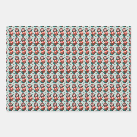 Weihnachts-Igel Geschenkpapier Set (Vorderseite 3)
