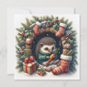 Weihnachts-Igel-Grußkarte Feiertagskarte
