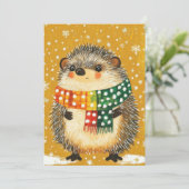 Weihnachts-Igel-Grußkarte Feiertagskarte (Stehend Vorderseite)
