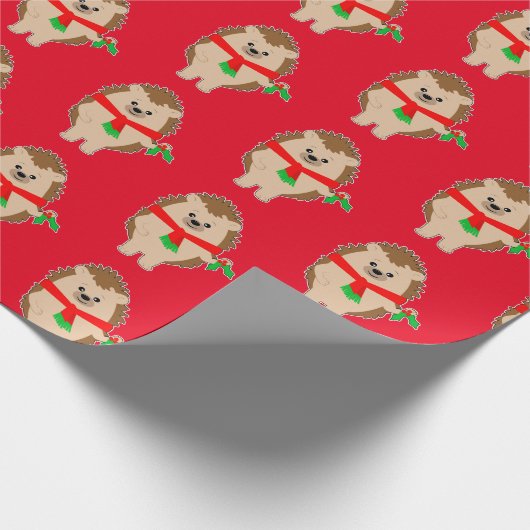 Weihnachts-Igel Holly: Sei Jolly! Geschenkpapier (Ecke)