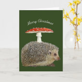 Weihnachts-Igel Karte (Gelbe Blume)