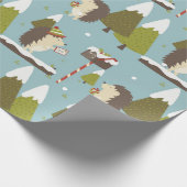 Weihnachts-Igel Kinder Geschenkpapier (Ecke)