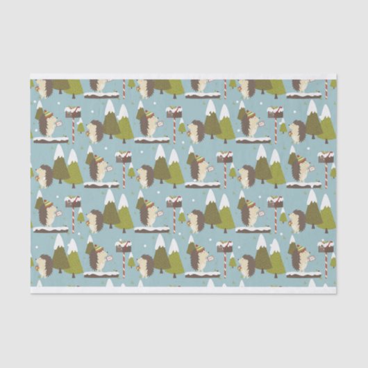 Weihnachts-Igel Kinder Seidenpapier (Vorderseite)